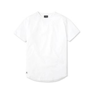 Cuts Clothing Men's Curve Hem Crew Neck 4 Way Stretch Tee T-Shirt - White